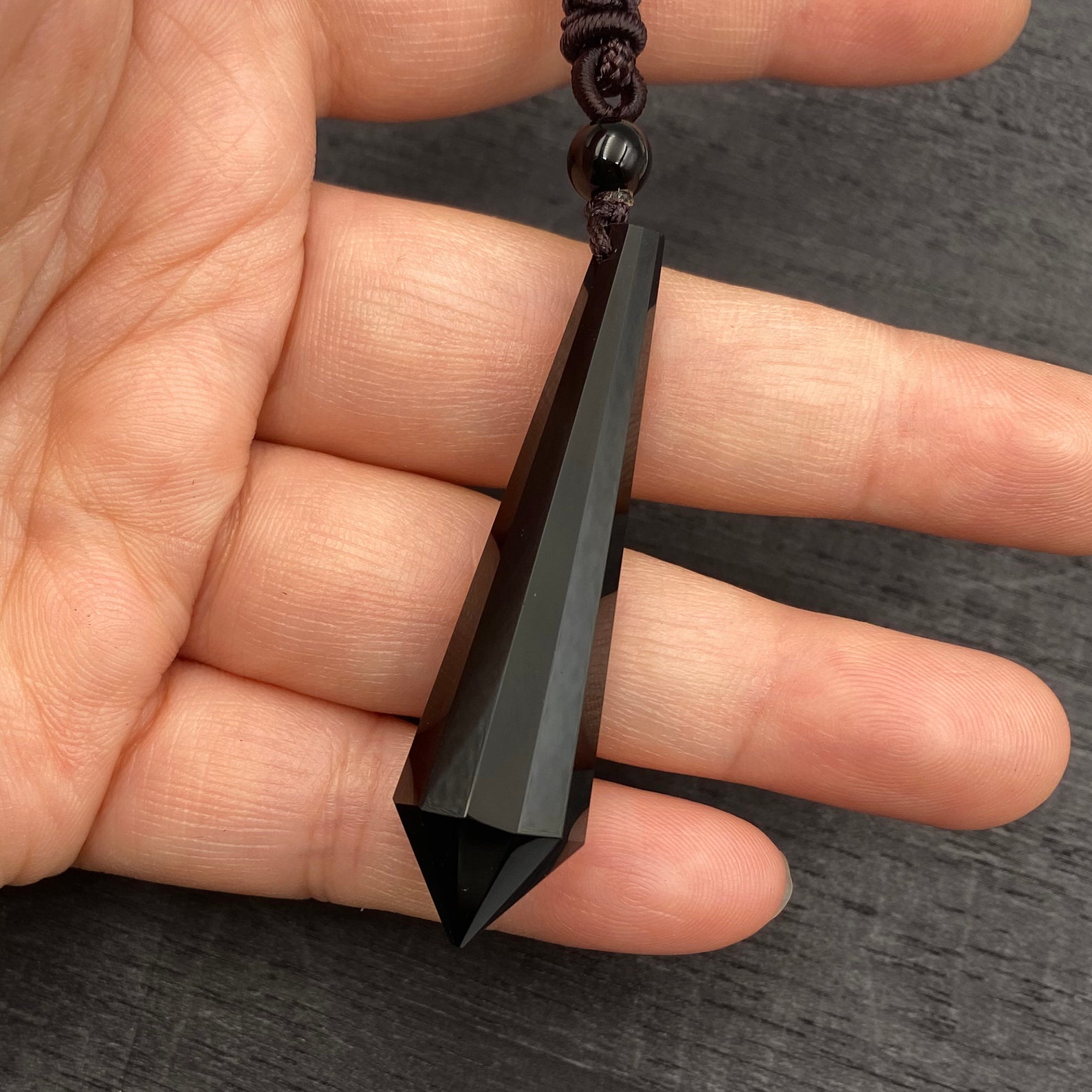 Pendolo Esoterico In Ametista - Con Catena Di Cristalli, Viola - Foto 9