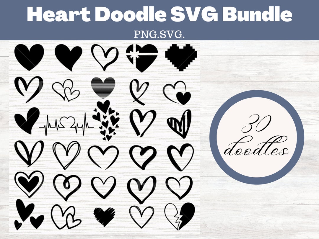 Scribble Heart Svg for Cricut heart Svg File Swirly Hand - Etsy