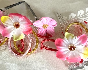 Vintage Japanse Kanzashi-haarversieringen