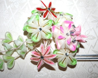 Vintage Japanse Kanzashi-haarversieringen