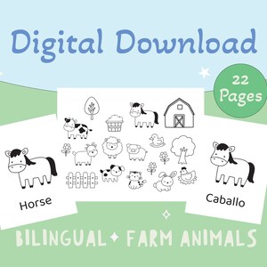 Farm Animals Coloring Pages for Toddlers and Kids, Farm Coloring Pages, Farm Animals Sheets, Animal Coloring, Digital Download