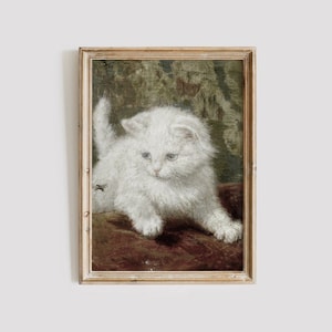 Vintage Kitten Painting | Cat Decor | Printable Wall Art | Vintage Wall Decor | Vintage Cat Art | Cat Drawing | Antique Art