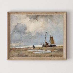 Sailboat Painting | Vintage Nursery Art Print | Boys Room Wall Art | Nautical Decor | Playroom Wall Art | Watercolor Boat Printable