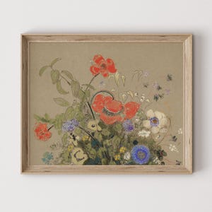Vintage Wildflower Art Print: Abstract Floral Drawing (Digital Download)