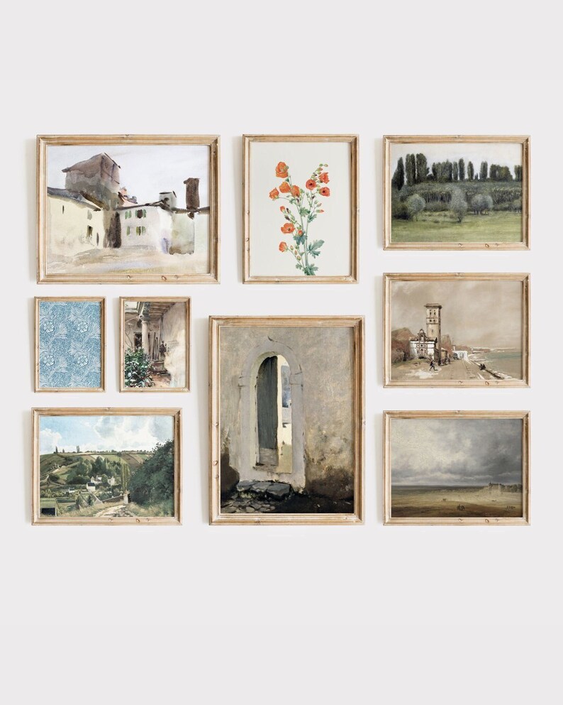 Printable Vintage Gallery Wall Art Set Antique Prints Etsy