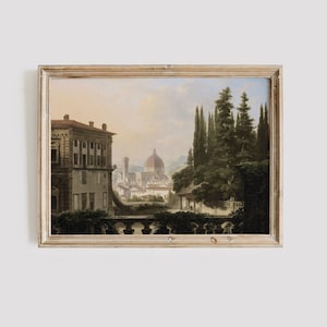 Vintage Italy Painting | Florence Italy Oil Painting | Printable Vintage Art | Antique Italy Decor | Digital Wall Art | Italian Painting
