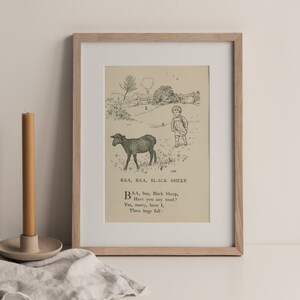 Vintage nursery rhyme wall art