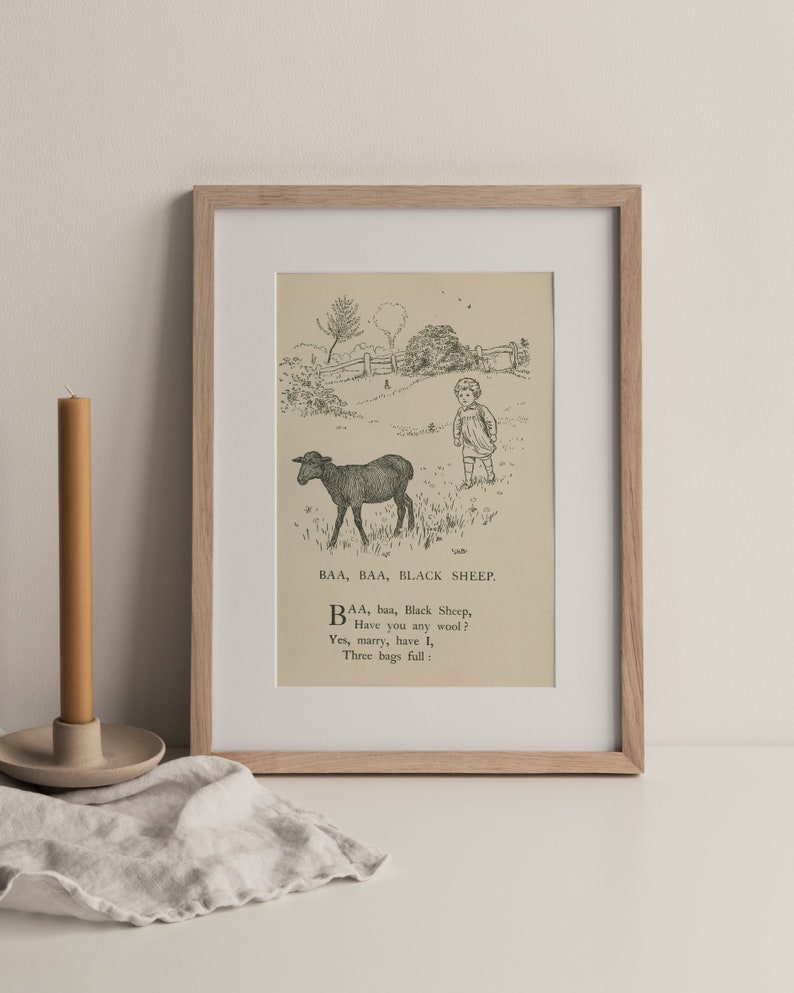 Vintage nursery rhyme wall art