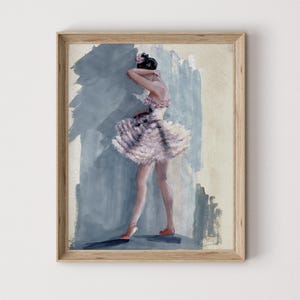 Ballet Wall Art Print | Vintage Coquette Decor | Ballerina Painting | Girly Bedroom Printable | Digital Download