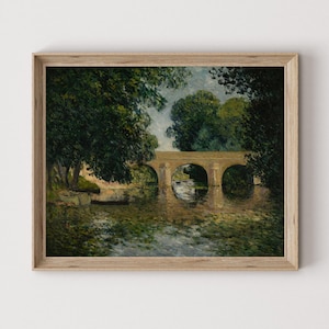 Vintage European Art Print | Antique Landscape Painting | French Country Decor | Digital Download