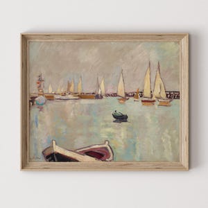 Vintage Sailboat Nursery Wall Art | Boy Room Decor | Sailing Painting Print | Antique Bedroom Decor | Coastal Printable Coastal Artwork