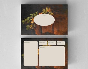 Heirloom Recipe Card Print 4x6 Vintage Inspired Cooking Printable