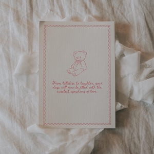 Tarjeta para niña / Regalo para baby shower imprimible de inspiración vintage / Impresión linda para mamá primeriza