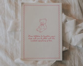 Baby Girl Card | Vintage-Inspired Printable Baby Shower Gift | Cute New Mom Print