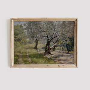 Vintage Landscape Painting | Vintage Farmhouse Decor Painting | Printable Vintage Art | Olive Grove Wall Art | Vintage Art | Country Decor