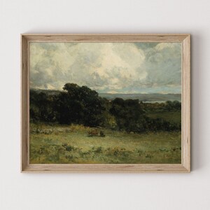 Rustic Country Landscape Painting | Vintage Farmhouse Wall Art Print | Rustic Printable Wall Art | Nature Printable Download