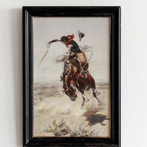 Vintage cowboy painting