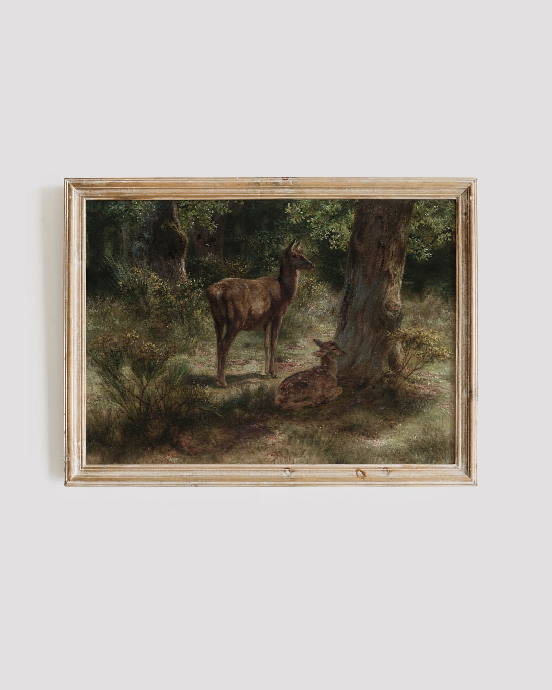 Vintage Deer Painting: Forest Animal Art Print Digital Download - Etsy