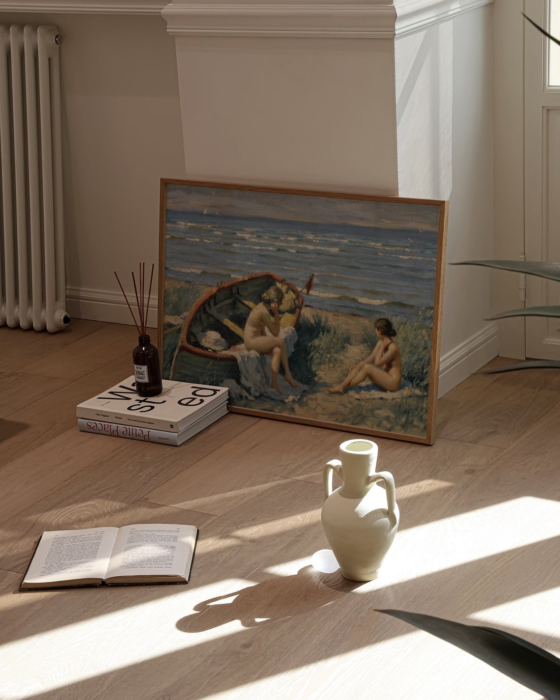 Vintage Beach Print Vintage Beach Art Seaside Painting Beach Bathrooom Decor Beach House Decor