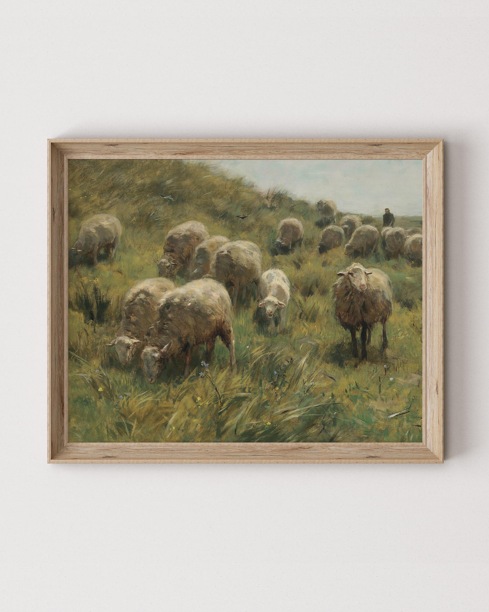 Sheep Painting | Vintage Farmhouse Print | Christian Art | Farm Animal ...
