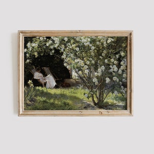 Vintage Garden Painting | Oil Painting | Printable Vintage Garden Art | Wall Art | Digital Wall Art | Vintage Print | Victorian Decor