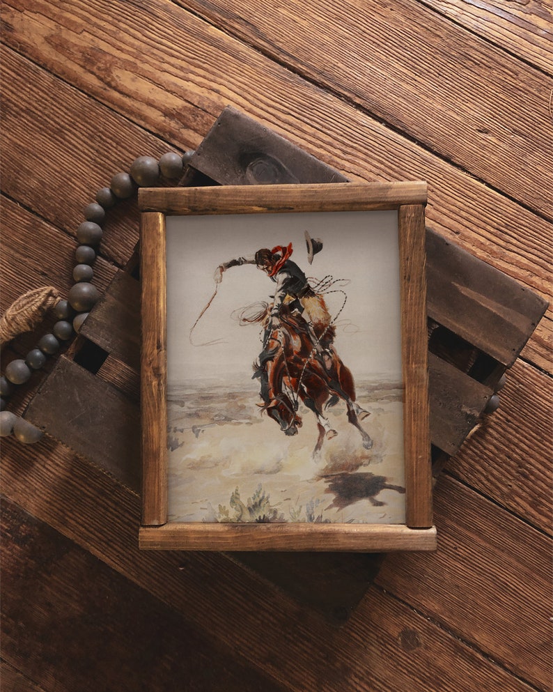 Vintage cowboy wall art