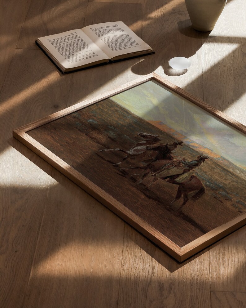 Vintage cowboy painting
