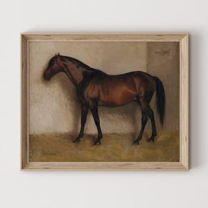 Vintage Horse Painting: Antique Equestrian Art Digital Download