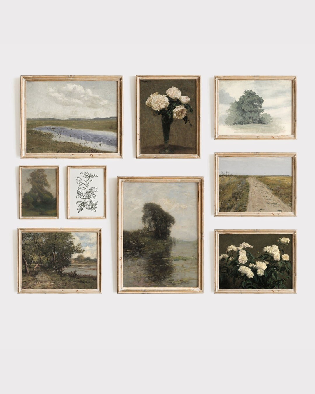 Country Gallery Wall Art Set Vintage Painting Collage Farmhouse Wall ...