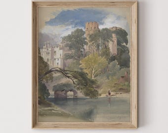 Stampa del castello di Orgoglio e pregiudizio: download digitale dell'arte dell'era Regency