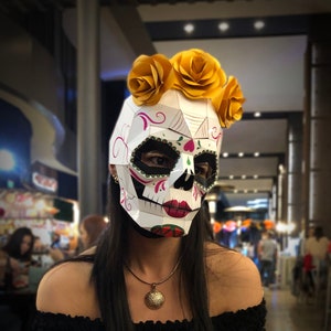 Máscara de Calaca día de los muertos poligonal