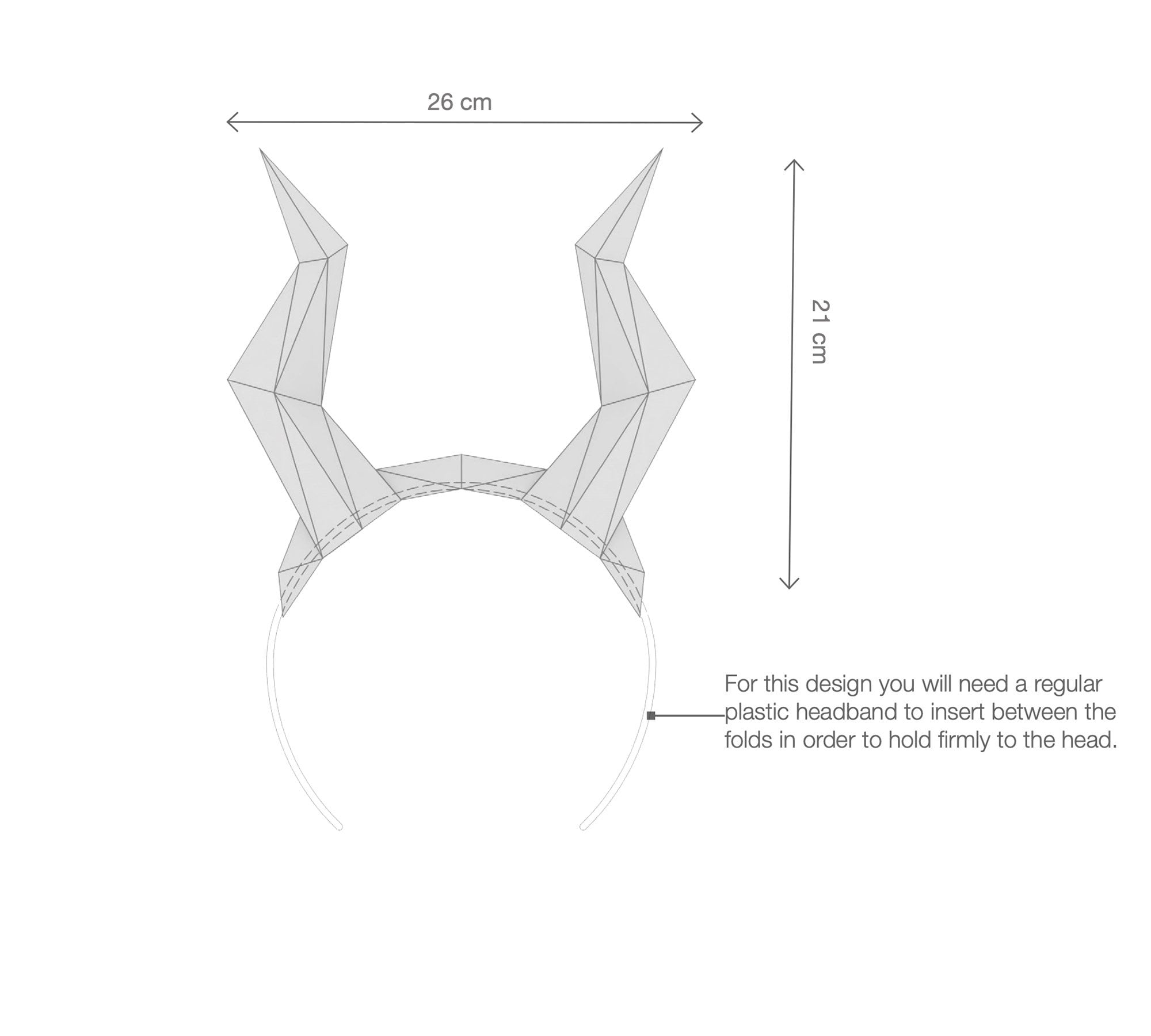Devil Horns Headband DIY Loy Poly Paper Design digital Etsy Canada