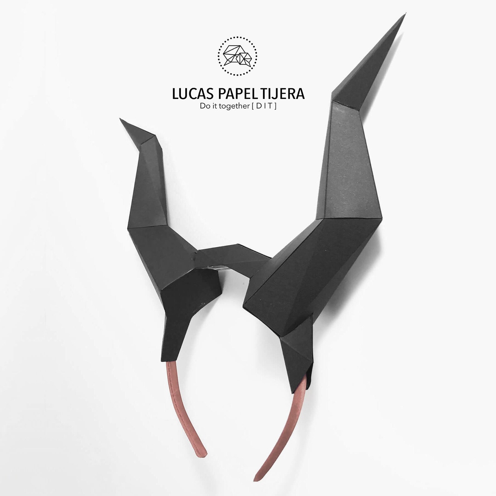 Devil Horns Headband DIY Loy Poly Paper Design digital Etsy Canada