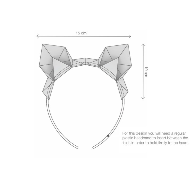 Cat Ears Headband Low Poly DIY Papercraft Headband digital Etsy