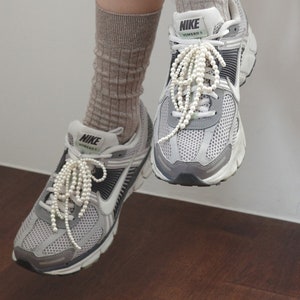 Pearl Tassel Shoelace Charm For Sneakers |  Handmade DIY Sneakers Pearl bow | Y2K Shoe lace Charms