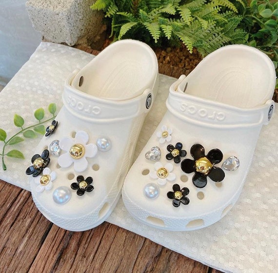 Black & White 16pcs Shoe / Crocs Accessories/ Charms for Crocs / Crocs  Decoration Gift for Girl / Mothers Day Gift 