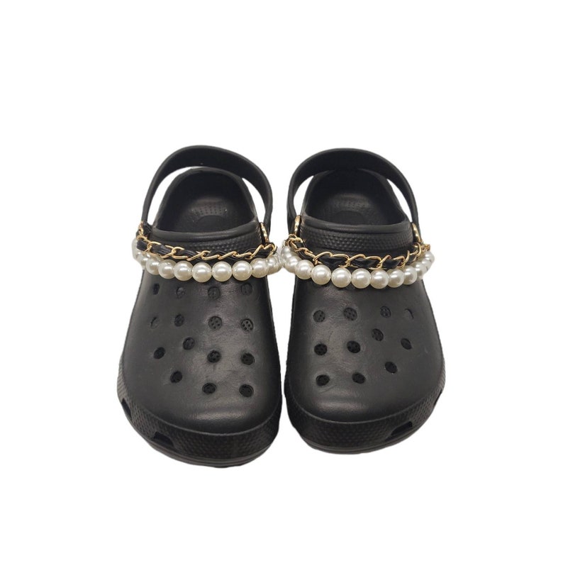 Pearl Leather Chain Shoes Charms for Crocs / Crocs Decoration - Etsy