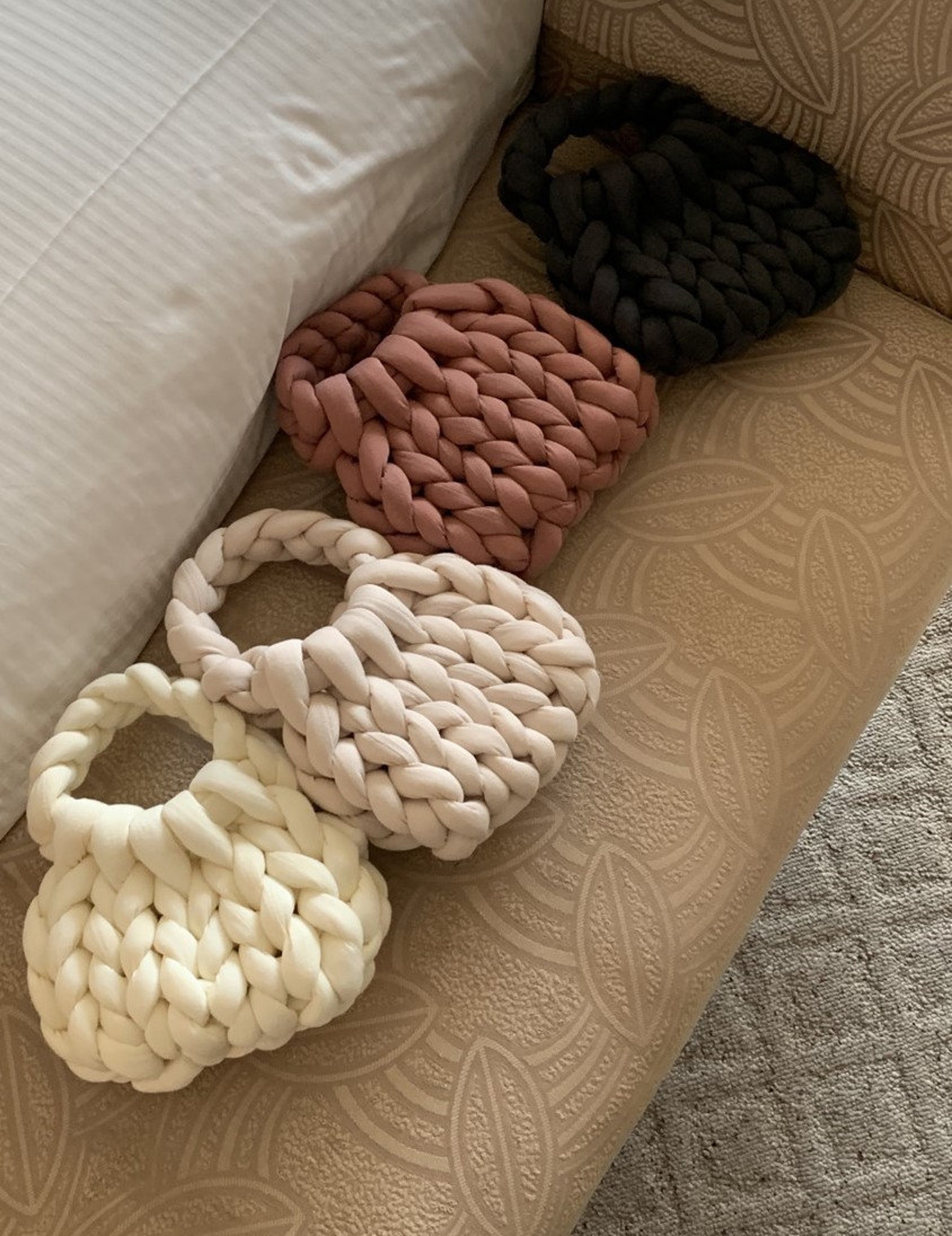CHUNKY KNIT PURSE Heavy Knit Bag Winter Loopy Mango Holiday Etsy