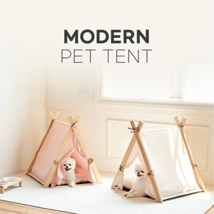 Modern Pet Teepee with Cushion for Dogs and Cats Puppies House with Bed Pet Tent Bed Indoor Outdoor