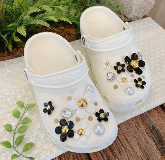 Black & White 16pcs Shoe / Crocs Accessories/ Charms for Crocs / Crocs  Decoration Gift for Girl / Mothers Day Gift 