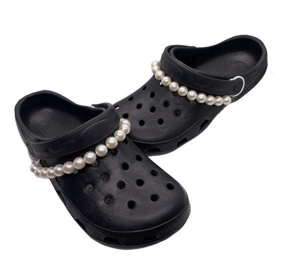 White & Black Crocs Jibbitz Letter M Shoe Accessories