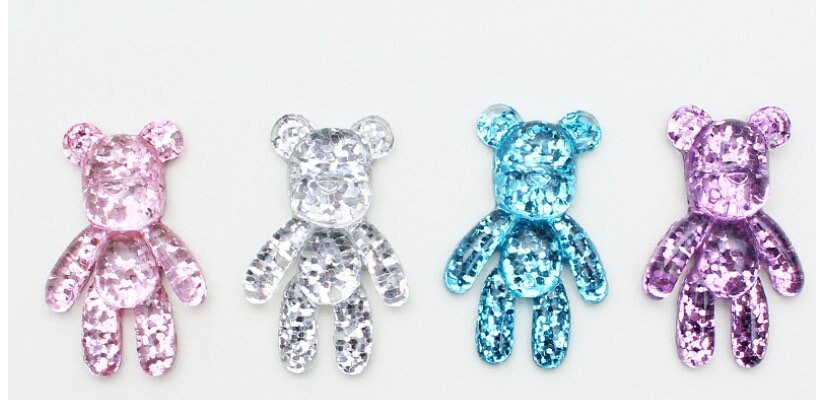 Glitter bear 1pcs Shoe Charms / gift for women