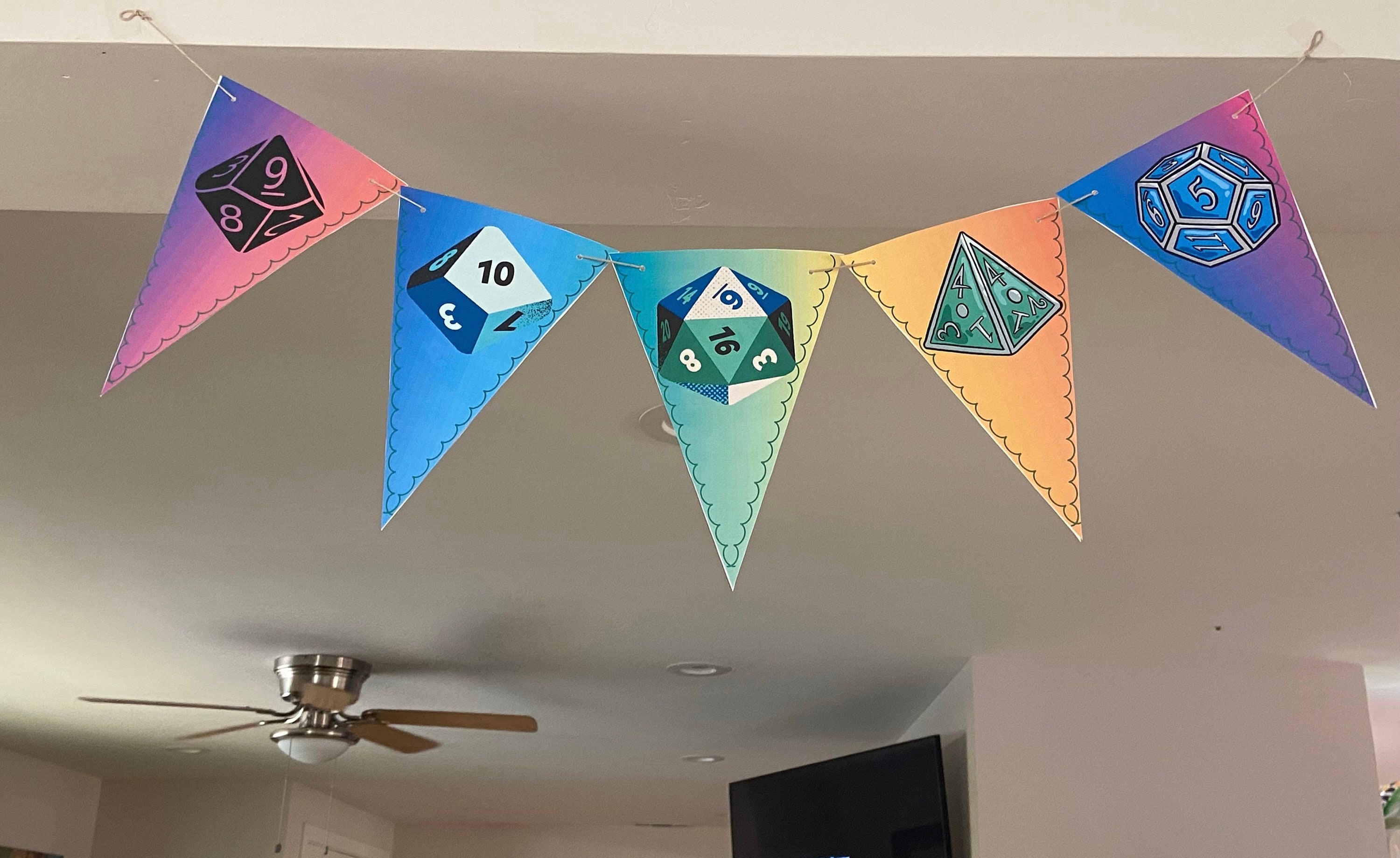 Rpg Inn Flag Colorful D&D/RPG Dice Bunting Banner Flags Digital Download Printable ...