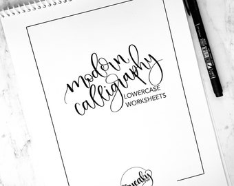 Modern Calligraphy Lowercase Worksheets | Calligraphy Practice | Calligraphy Worksheets | Handlettering Worksheets | Handwriting Practice