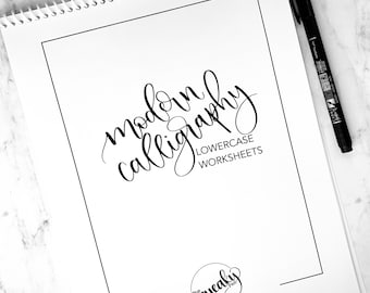 Modern Calligraphy Lowercase Worksheets | Calligraphy Practice | Calligraphy Worksheets | Handlettering Worksheets | Handwriting Practice