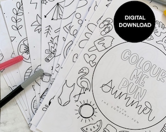 Colouring Book | Adult Colouring Book | Kids Colouring Book | Summer Colouring Book | Cute Colouring Book | Downloadable Colouring Book