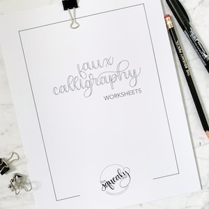 Modern Faux Calligraphy Lower Case Worksheets