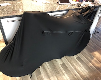 Full Bike Cover, Dirt Proof and Water Repellent Stretchy Zippered Fabric ,Bicycle Protection Travel Cover for Triathlon, Raad, Gravel & MTB