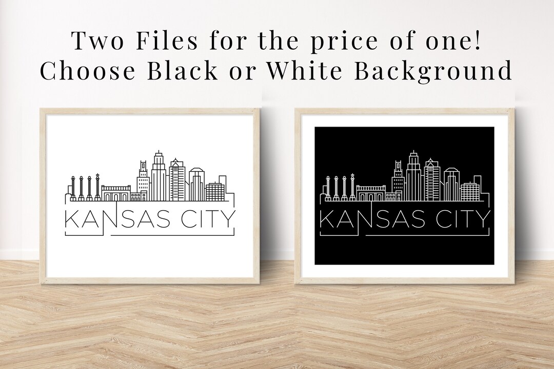 Printable Kansas City Skyline Wall Art, Kansas City Missouri Prints, Kansas City Poster ...