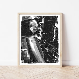 Vintage Style Vespa Scooter Instant Download Printable Art,Loft Decor, Retro FIlm Style Wall Art, Vespa Digital Print, Office Decor Wall Art